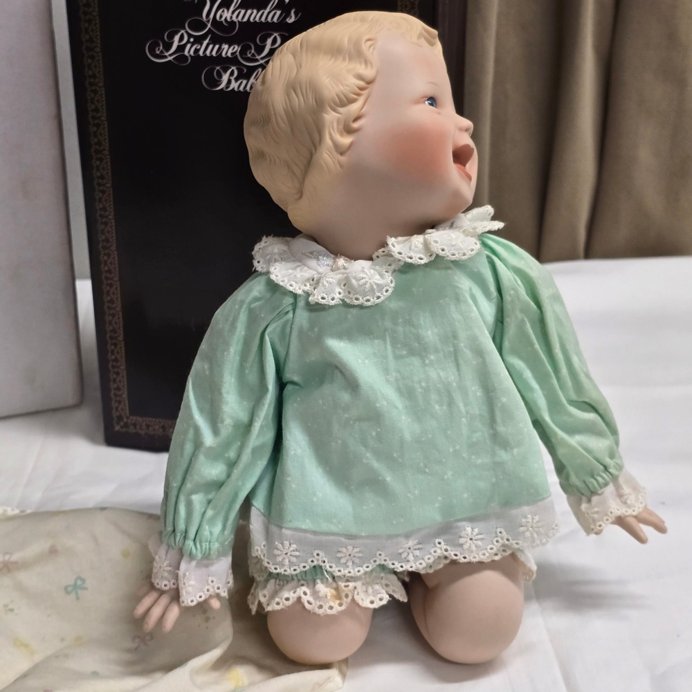 Ashton Drake Jessica Porcelain Baby Doll Mint Green Vintage 1990s Laughing - Picture 8 of 10
